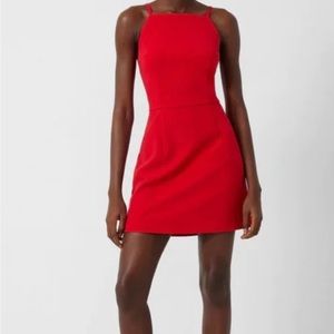 FRENCH CONNECTION Whisper Light square neck dress red size 8